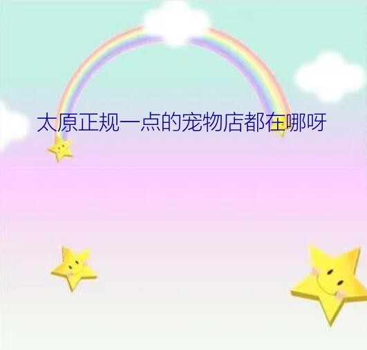 太原正规一点的宠物店都在哪呀