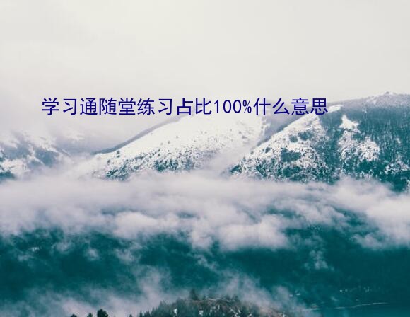 学习通随堂练习占比100%什么意思