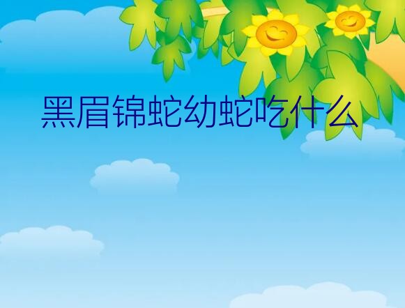 黑眉锦蛇幼蛇吃什么