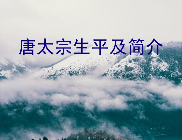 唐太宗生平及简介？唐太宗的名字是什么