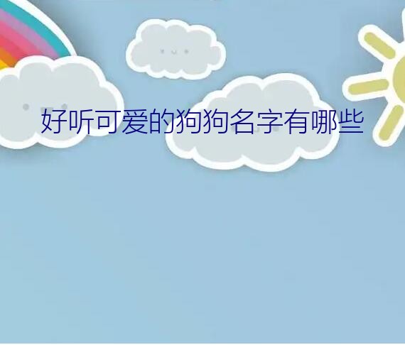 好听可爱的狗狗名字有哪些