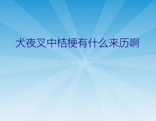 犬夜叉中桔梗有什么来历啊