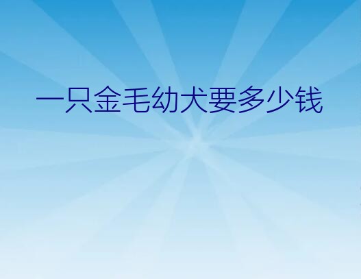 金毛多少钱一只幼崽（一只金毛幼犬要多少钱）