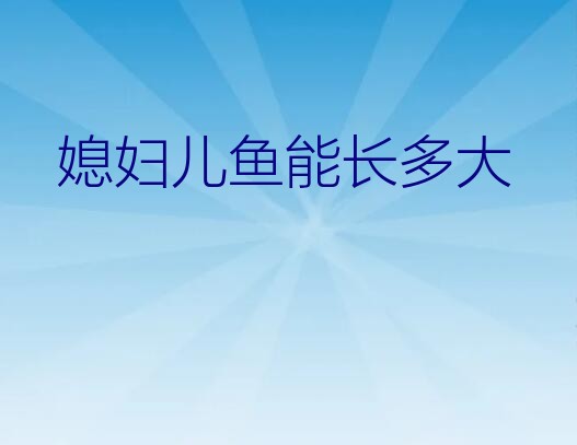 媳妇儿鱼能长多大？接吻鱼能长多大